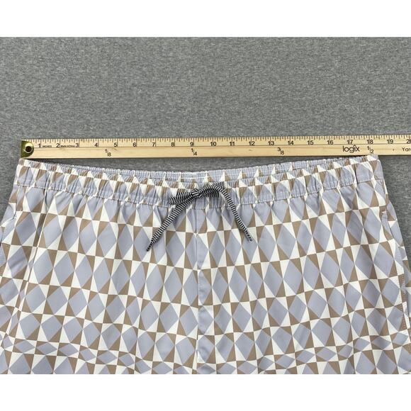 Open Edit Nordstrom Mens XL Recycled Volley Swim Trunks 4" Purple Diamond Grid - Picture 6 of 16